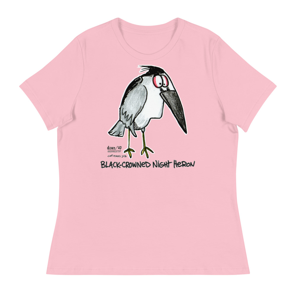 Black-crowned Night Heron — Women's Relaxed T-Shirt (Pink)