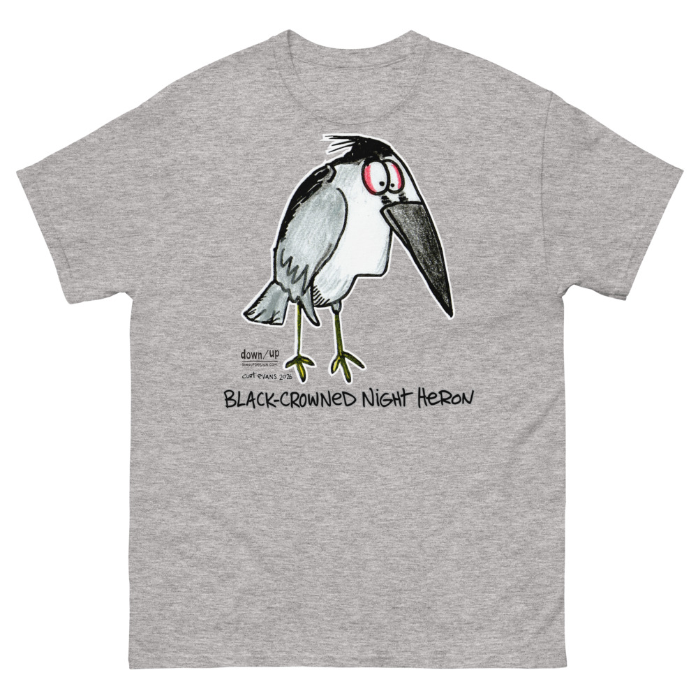 Black-crowned Night Heron — Classic Style Unisex T-shirt (Sport Grey)