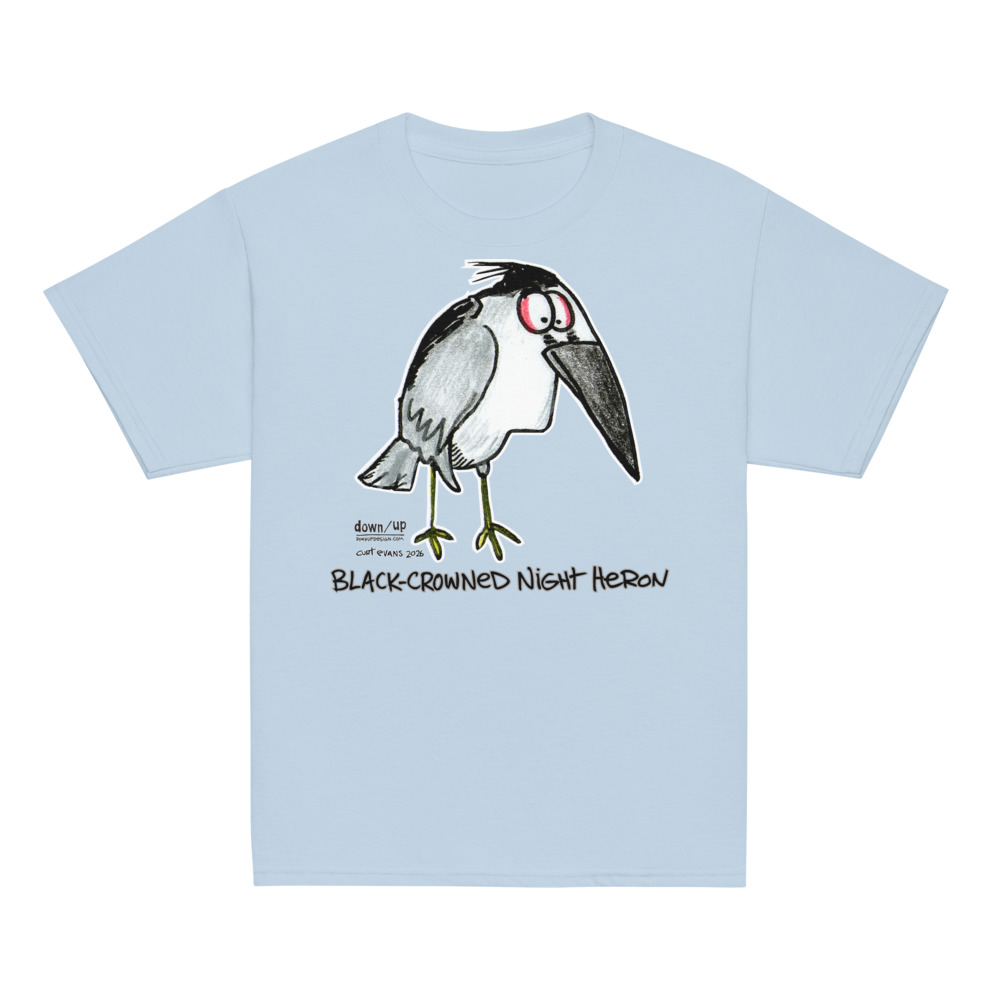 Black-crowned Night Heron — Youth Classic T-shirt (Light Blue)