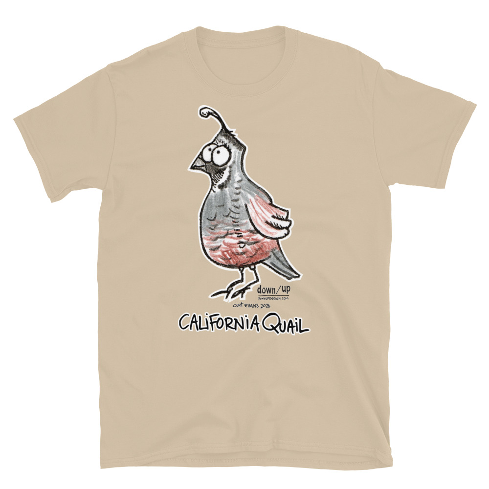 California Quail — Form Fitting Unisex T-Shirt (Sand)