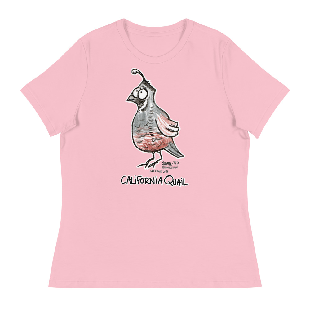 California Quail — Women's Relaxed T-Shirt (Pink)