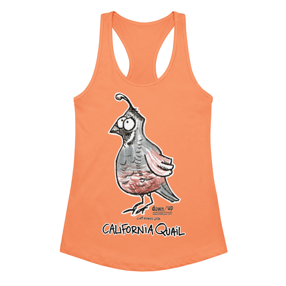 California Quail — Women's fitted racerback tank top (Light Orange)