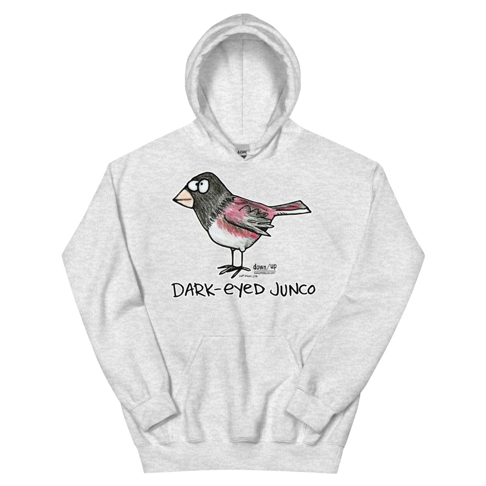 Dark-eyed Junco — Adult Hoodie Sweatshirt (Ash)