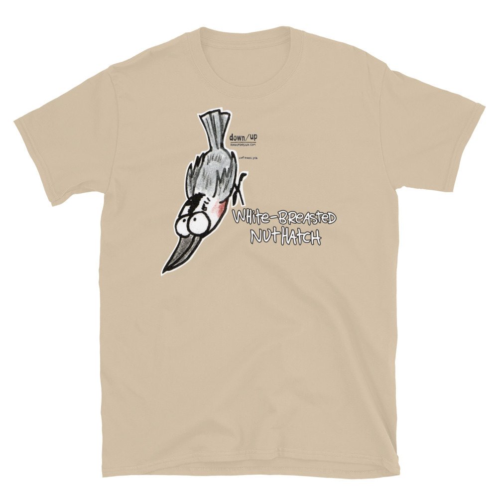 White-breasted Nuthatch — Form Fitting Unisex T-Shirt (Sand)