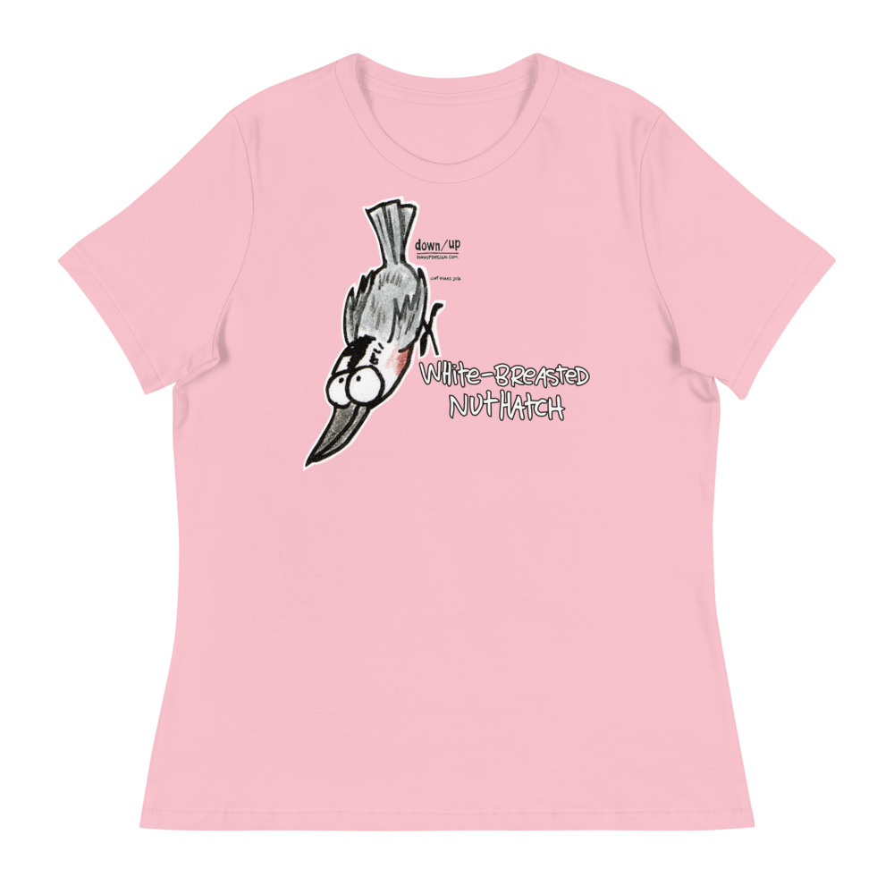 White-breasted Nuthatch — Women's Relaxed T-Shirt (Pink)
