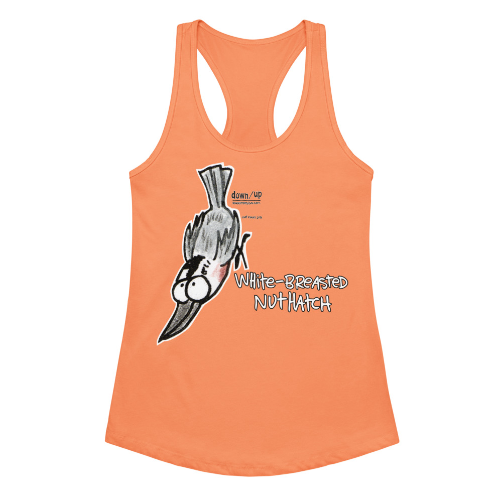 White-breasted Nuthatch — Women's fitted racerback tank top (Light Orange)