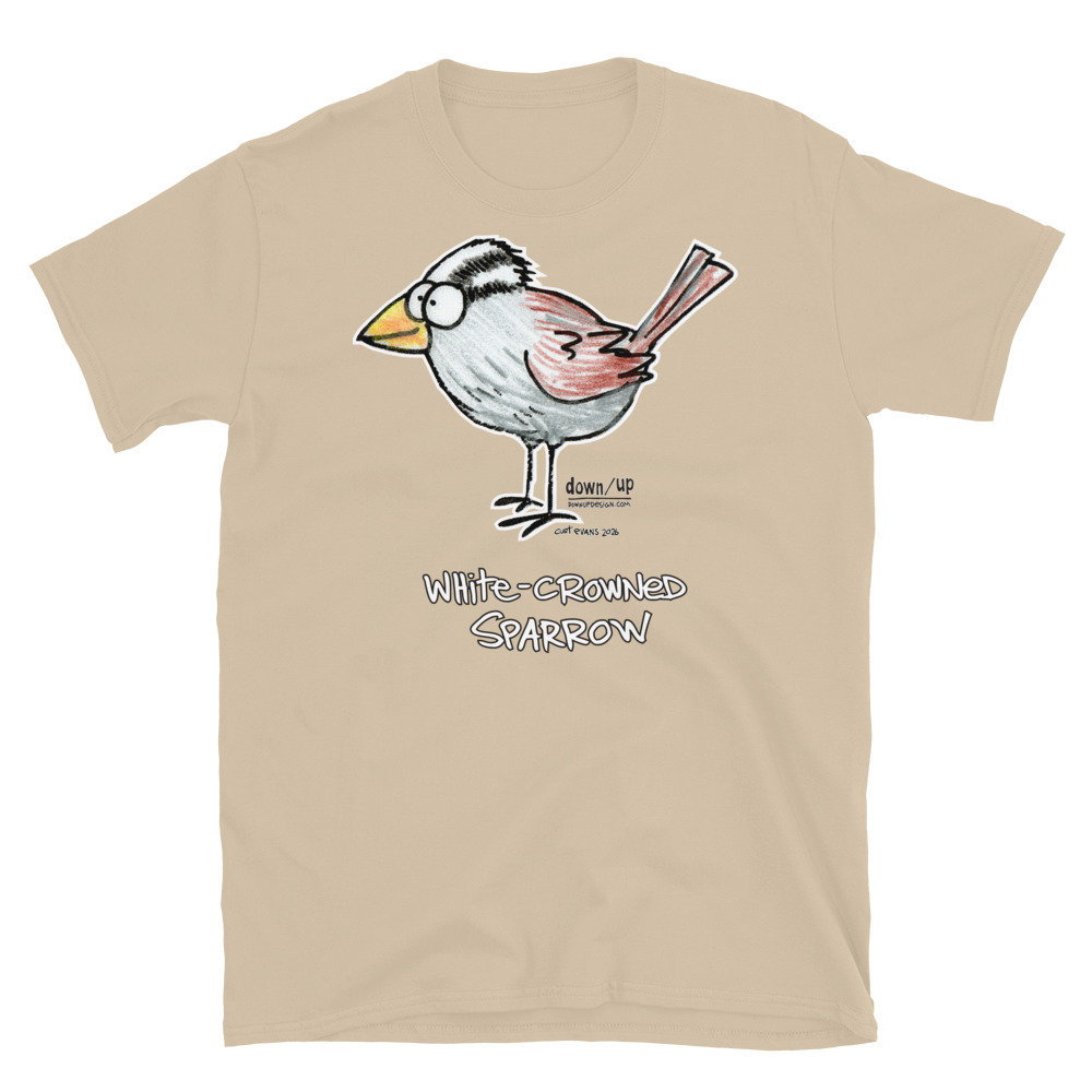 White-crowned Sparrow — Form Fitting Unisex T-Shirt (Sand)