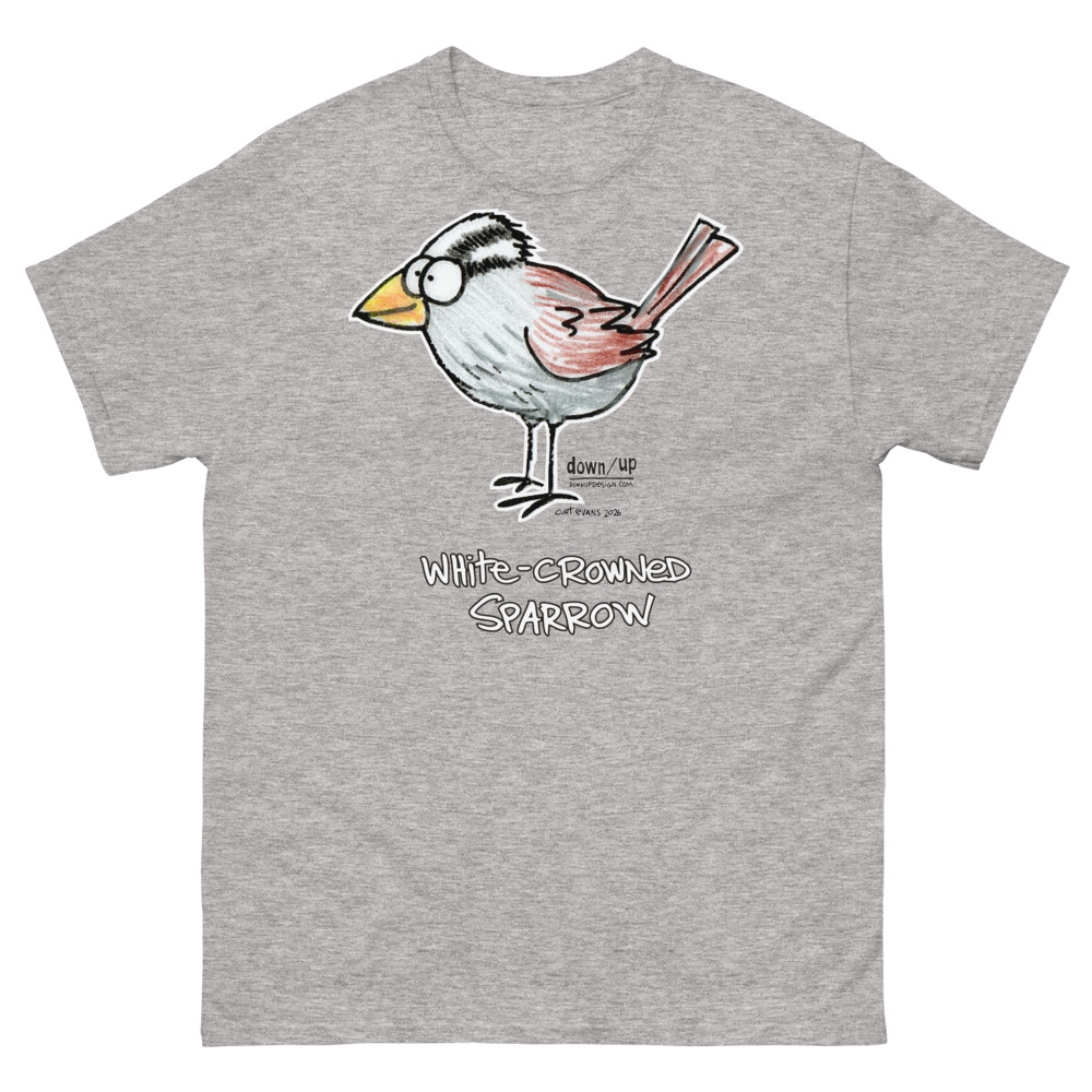 White-crowned Sparrow — Classic Style Unisex T-shirt (Sport Grey)