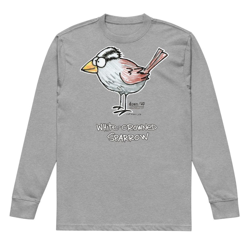White-crowned Sparrow — Men's Long sleeve T-shirt (Carbon Grey)