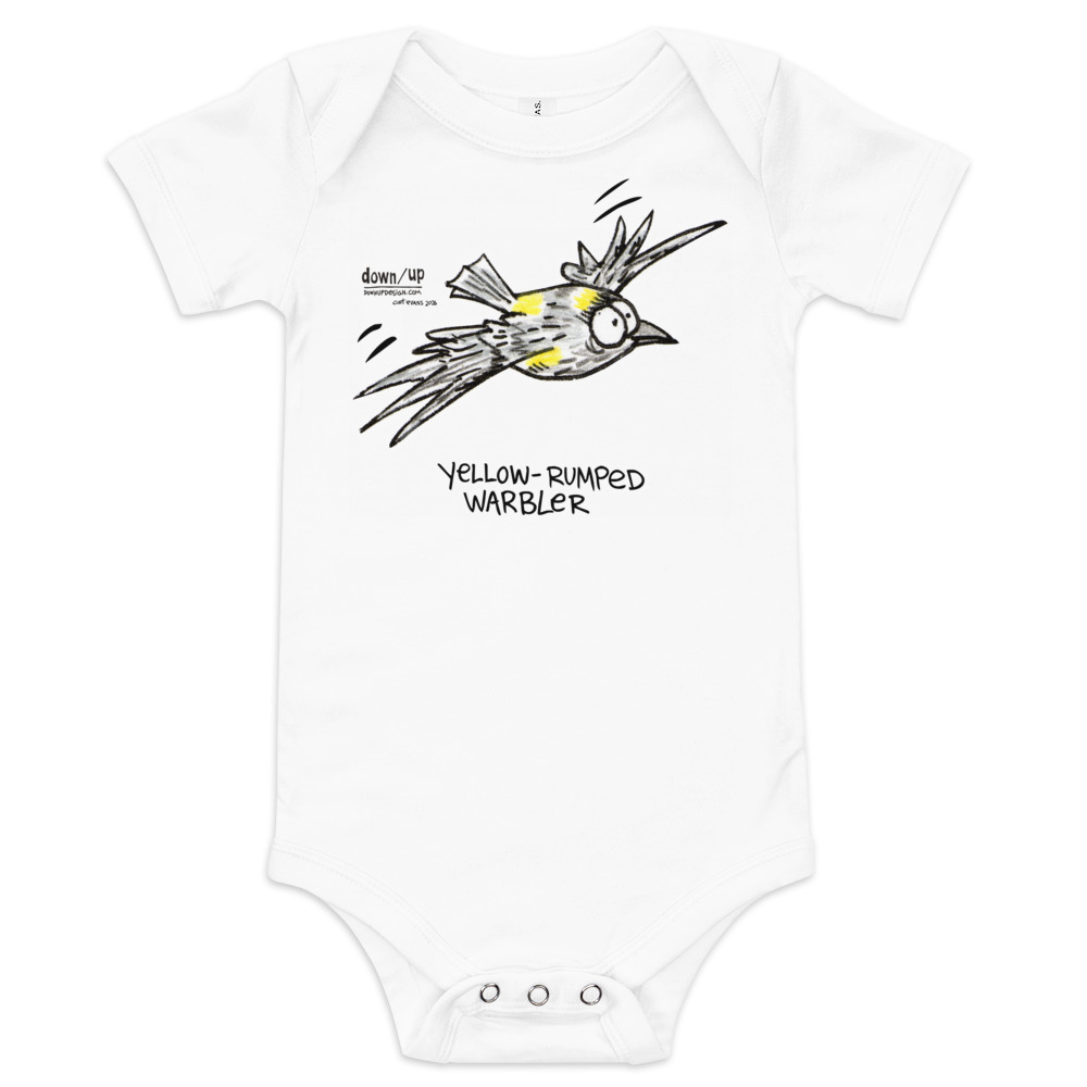 Yellow-rumped Warbler — Baby Short-sleeve One Piece (White)
