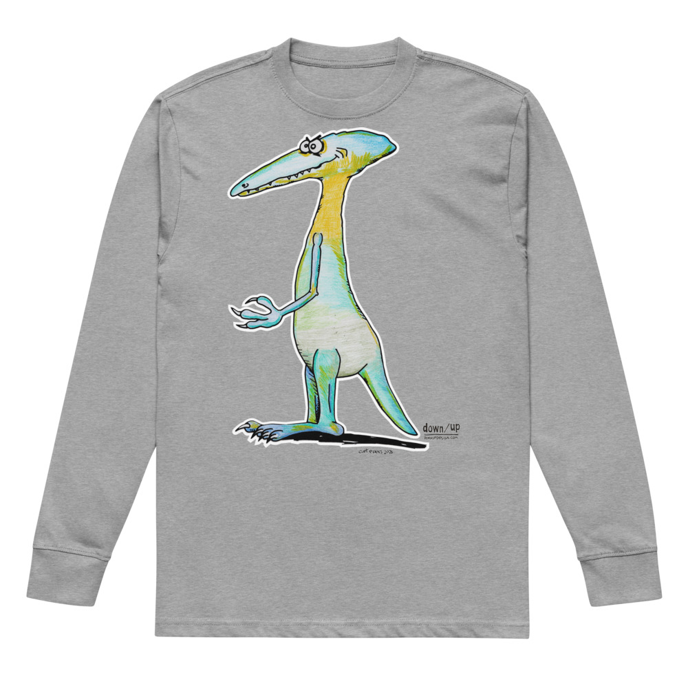 Dino Smiley — Men's Long sleeve T-shirt (Carbon Grey)