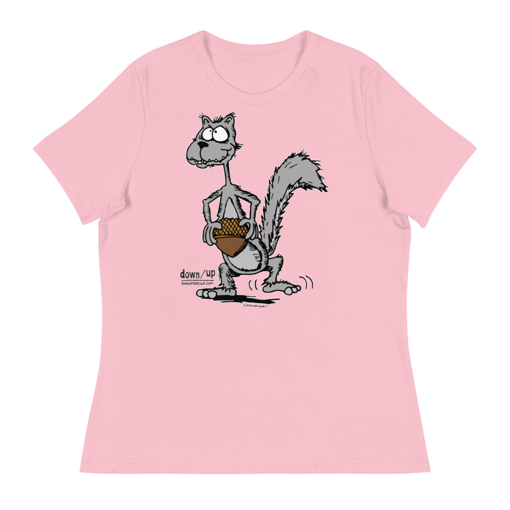 Squirrel — Women's Relaxed T-Shirt (Pink)