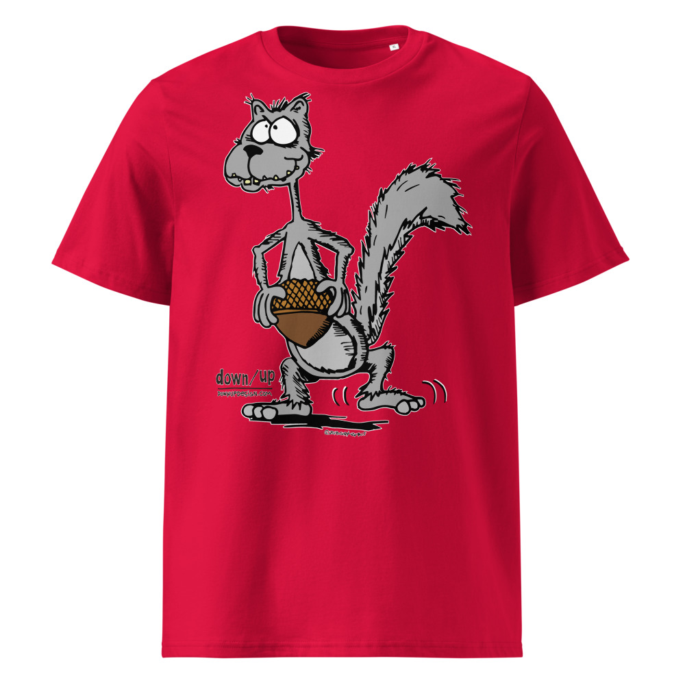 Squirrel — Organic Unisex T-Shirt (Red)