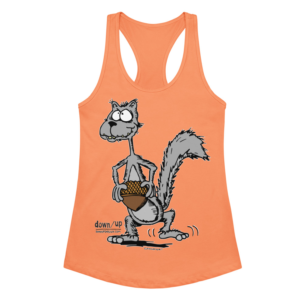 Squirrel — Women's fitted racerback tank top (Light Orange)