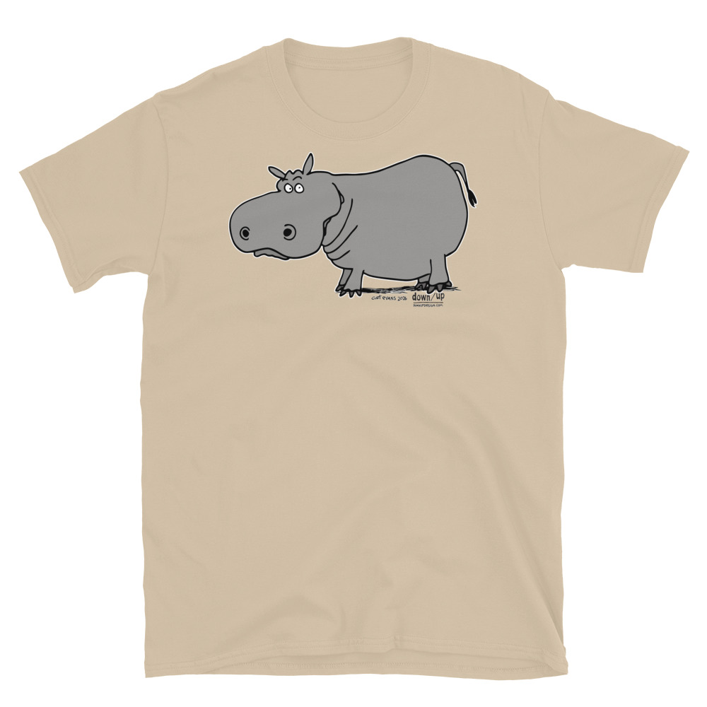 Hippo — Form Fitting Unisex T-Shirt (Sand)