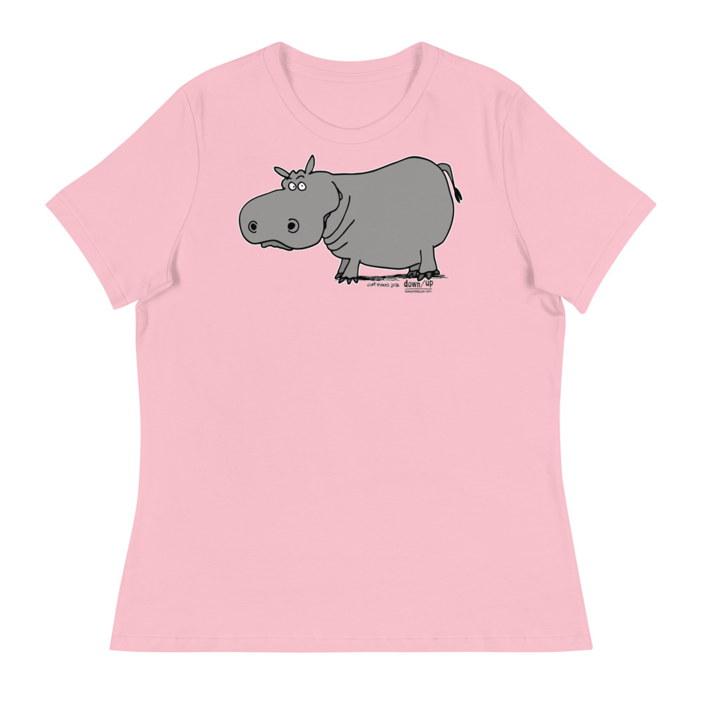 Hippo — Women's Relaxed T-Shirt (Pink)