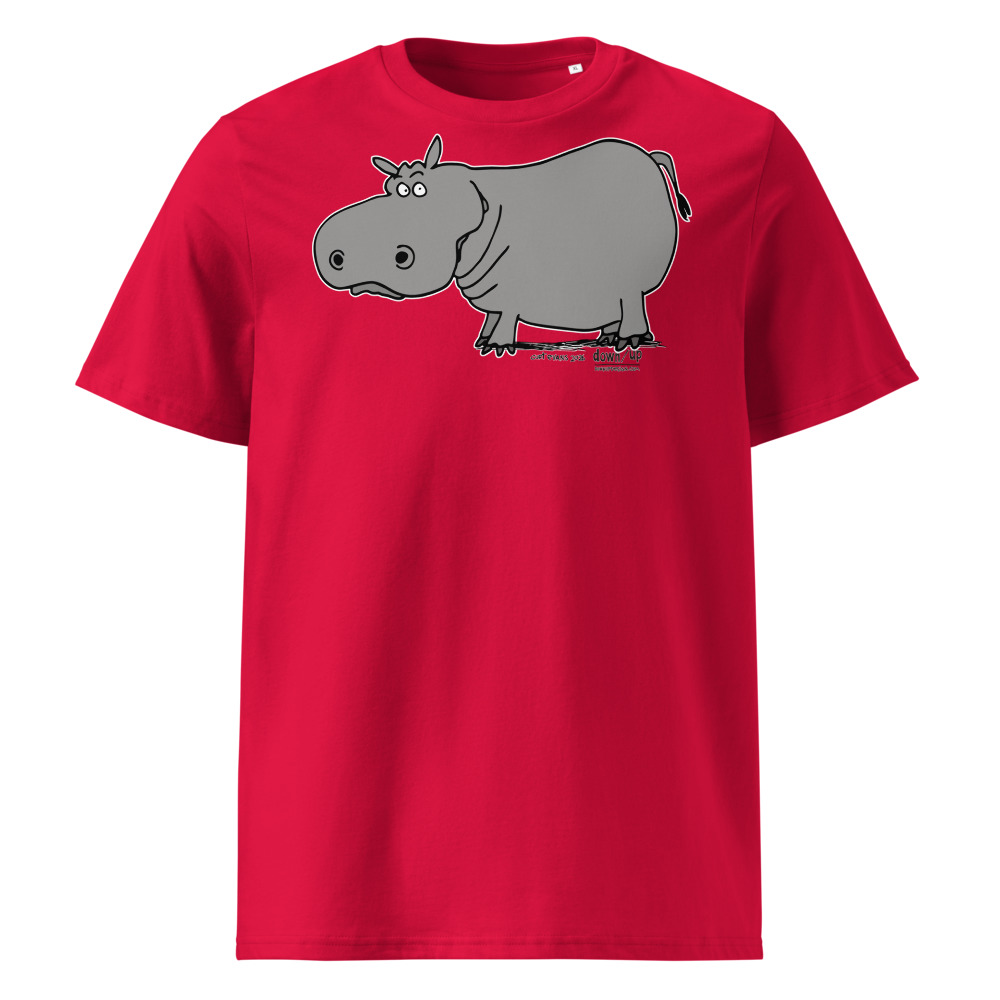 Hippo — Organic Unisex T-Shirt (Red)