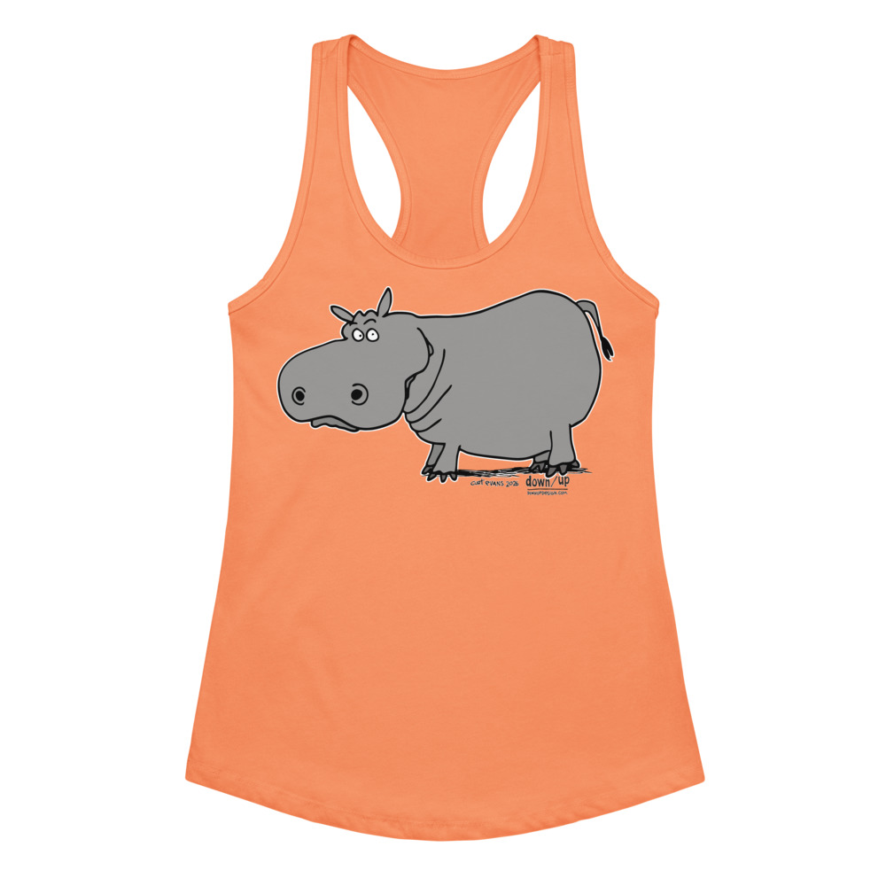 Hippo — Women's fitted racerback tank top (Light Orange)