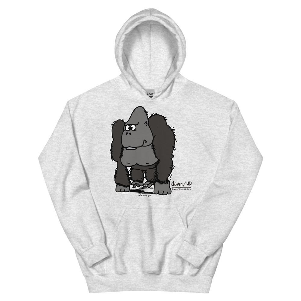 Gorilla — Adult Hoodie Sweatshirt (Ash)