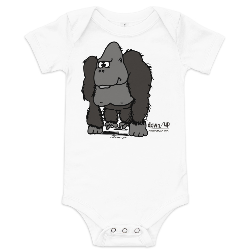 Gorilla — Baby Short-sleeve One Piece (White)