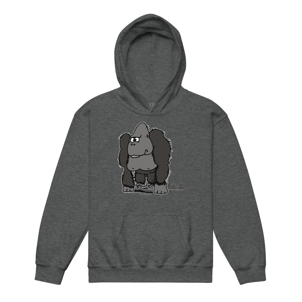 Gorilla — Youth Hoodie Sweatshirt (Dark Heather)