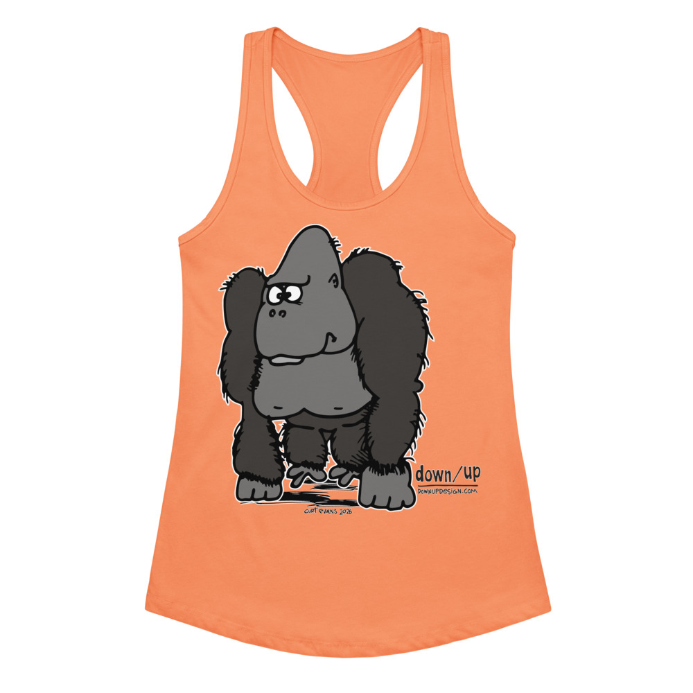 Gorilla — Women's fitted racerback tank top (Light Orange)